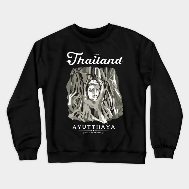 Wat Mahathat Ayutthaya Thailand Crewneck Sweatshirt by KewaleeTee